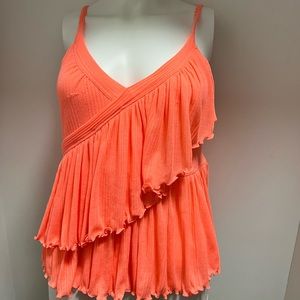 Orange flowy tank top